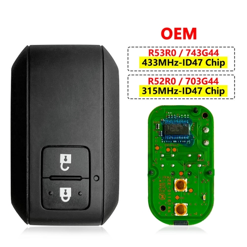 OEM Smart Remote Car Key ID47 Chip 315/433Mhz for Suzuki Ertiga Jimny SX4 Vitara Swift Splash Wagon R 2 Button Smart Key