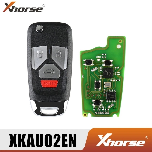 Xhorse XKAU02EN Wire Remote Filp Key for Audi Type 3+Panic