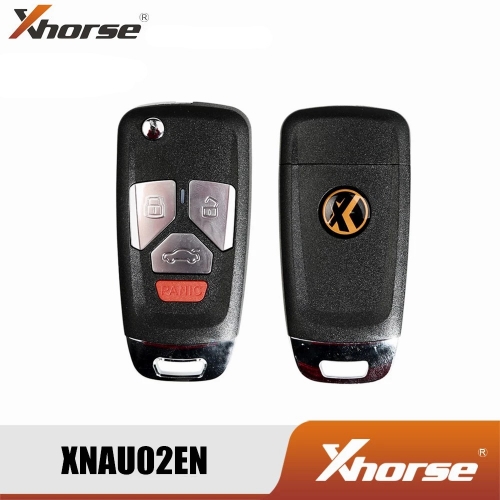 Xhorse XNAU02EN Wireless Remote Key For Audi Flip 4 Buttons Key English Version With Panic Button