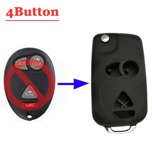 Remodeling Flip Remote Key Shell Buick 4 Button Remote Key
