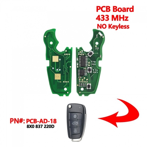 (433Mhz) 8X0837220D(PY) 3 Buttons NO Smart PCB Board for Audi