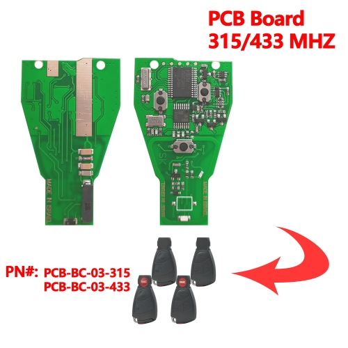 (315/433Mhz)2/3/2+1/3+1 Buttons Remote Key PCB Board for Old Benz