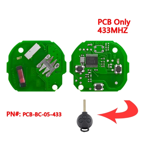 (433Mhz)3 Buttons Remote Key PCB Board for Benz SMART