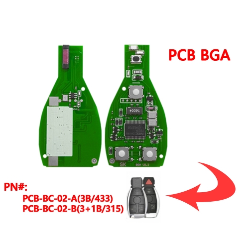 (315/433Mhz)3/3+1 Buttons Remote Key PCB Board for Benz BGA