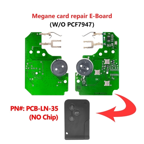 3 Button Electronic PCB Repair Set Without PCF7947 Chip for Renault Megane Card Remote Car Key