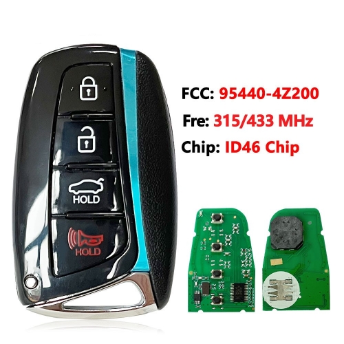 95440-4Z200 For 2013-2018 Hyundai Santa Fe 433/315MHZ 46 Chip 4 Button Smart Key FCC SY5DMFNA04
