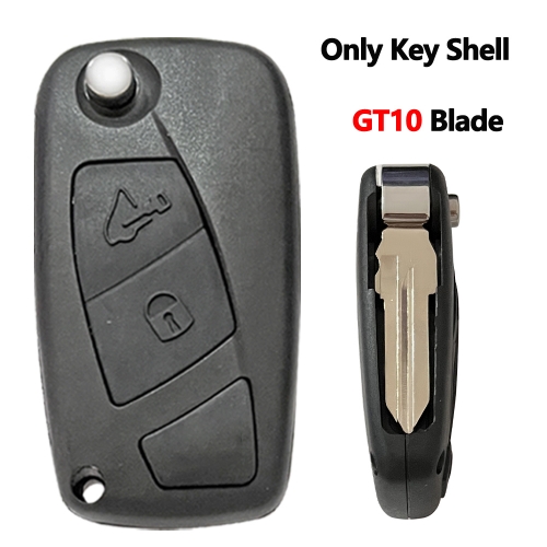 2 Button Flip  Key Shell For Fiat Blck Colour GT10 Blade