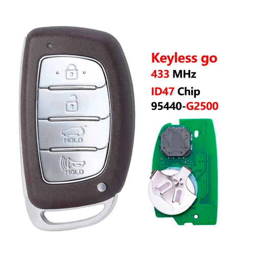 Smart Remote Key 4 Buttons 433MHz ID47 Chip For Hyundai  Ioniq 95440-G2500