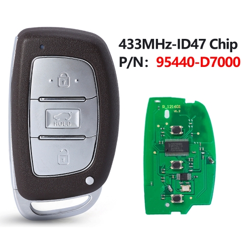 FSK 433Mhz ID47 Smart Remote Car Key Fob 3 Button For Hyundai Tucson 2019 P/N: 95440-D7000