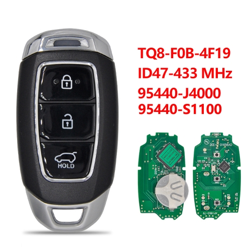 3B Smart Remote Key 433MHz HITAG3 NCF29A3X ID47 Chip FCC ID: TQ8-F0B-4F19 P/N: 95440-S1100/95440-J4000 for Hyundai Santa Fe 2018 2019 2020