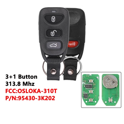 3+1 Buttons 313.8Mhz For Hyundai Sonata Elantra 2006-2010 FCC: OSLOKA-310T
