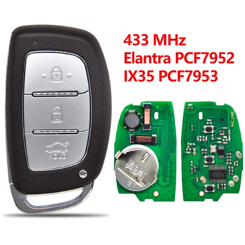 3 Button For Hyundai VERNA Elantra 433mhz With ID46 PCF7952 chip Uncut TOY48 Blade