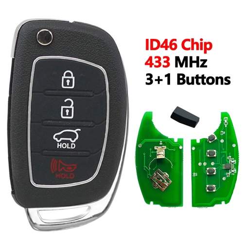 4 Buttons 433MHz ID46 for Hyundai Santa Fe 2013 2014 2015 TQ8-RKE-3F04, 95430-4Z100, RKE-3F04