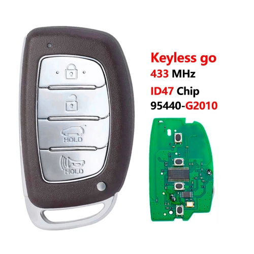 Smart Remote Key 4 Buttons 433MHz ID47 Chip For Hyundai  Ioniq 95440-G2010