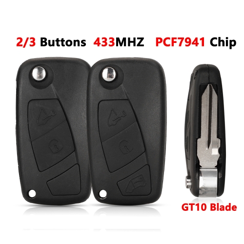 2/3 Button With PCF7941-ID46 Chip Flip Key For Fiat Remote Key
