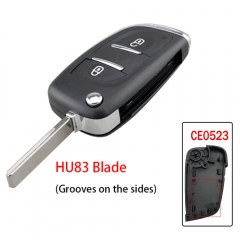 Remodeling  DS Style 2BTN Key Shell For Peugeot Citron （0523+HU83)