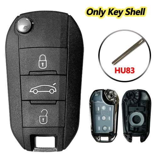 Big Flip Key Shell For Citroen And Peugeot HU83 Blade With Truck Button