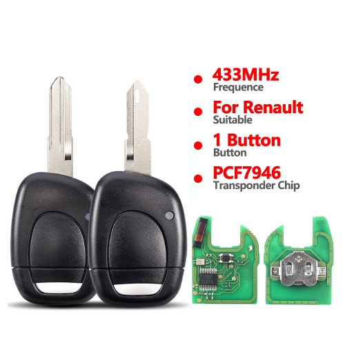 1 Button Remote Key With PCF7946 Chip NE73/ VAC102 NE73/Blade For Renault Twingo Clio
