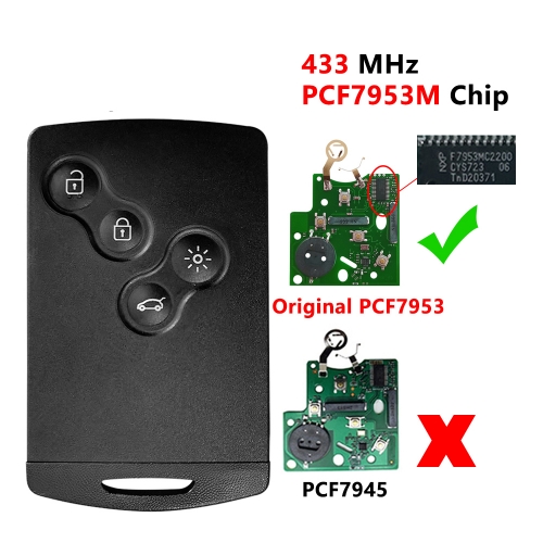 4 Button Smart Key For Clio 4 Button With PCF7953