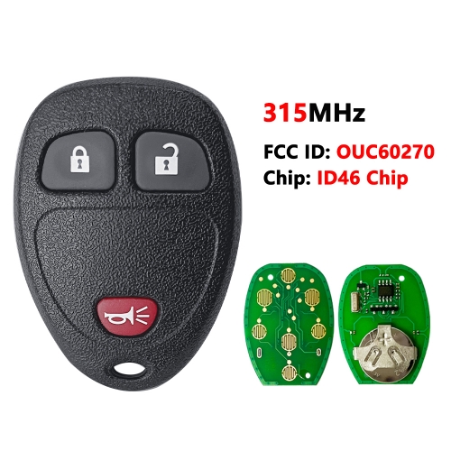 OUC60270 2+1 Buttons New Remote Start Keyless Entry Key Fob Clicker Control For Chevrolet Impala 2006-2013 15912860