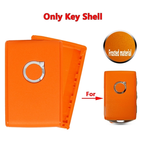 Remote Car Key Shell Fob Leather and Frosted Material Key Case Cover for Volvo S60 V60 S90 V90 XC40 C40 XC60 XC90 Orange