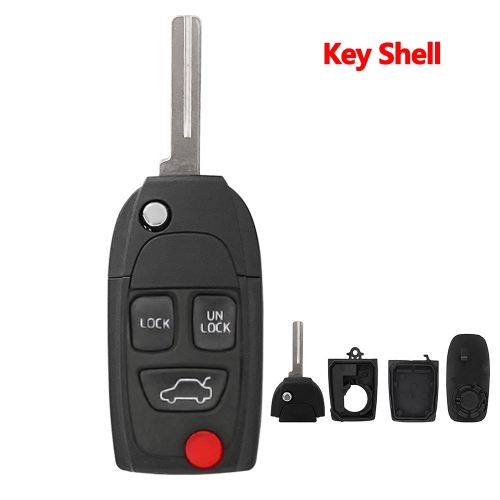 Remodling Style  3+1 Button Flip remote  key shell  for Volvo #3