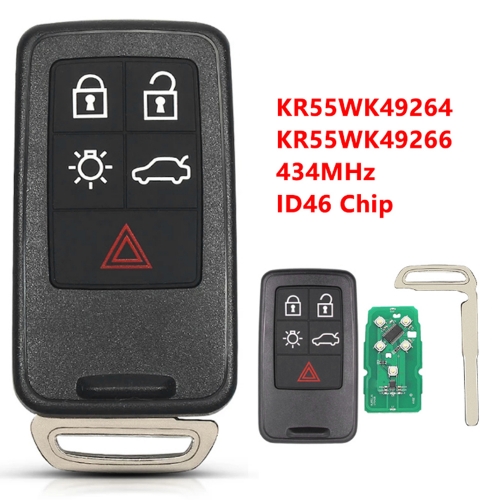 5B Remote CARD Smart Car Key Fob KR55WK49264 for Volvo 433Mhz
