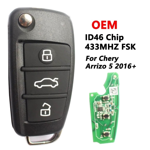 3B Flip Key For Chery Arrizo 5 2016+ flip remote key control 433mhz  FSKwith ID46 chip