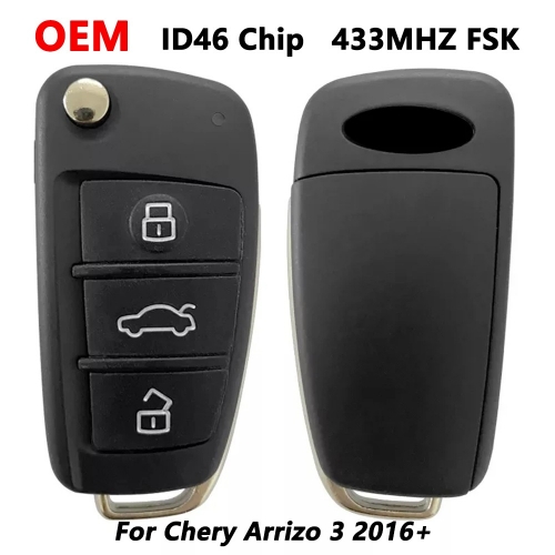 3B Flip Key For Chery Arrizo 3 2016+ flip remote key control 433mhz with ID46 chip