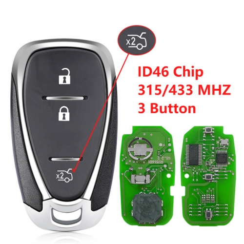 (315/433Mhz) FCC:HYQ4AA/HYQ4EA 3 Buttons ID46  Smart Card Key for Chevrolet