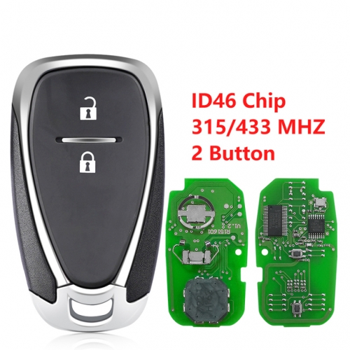 (315/433Mhz) FCC:HYQ4AA/HYQ4EA 2 Buttons ID46  Smart Card Key for Chevrolet