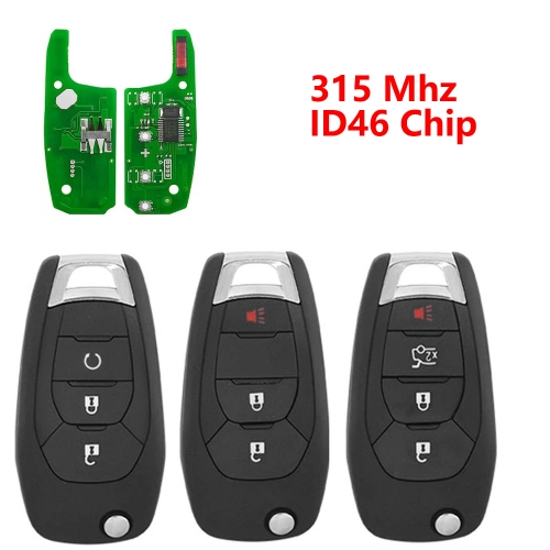  (315Mhz) 3/2+1/3+1Buttons ID46 Flip Remote Key For Chevrolet