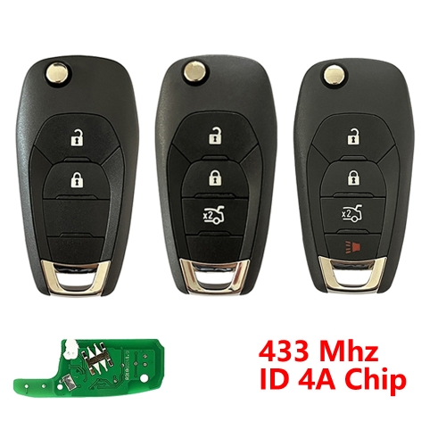 (433Mhz)2/3/4 Buttons ID4A Flip Remote Key For Chevrolet