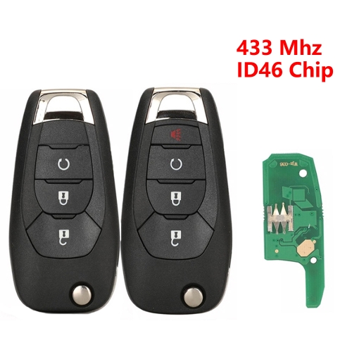 (433Mhz)3/ 4 Buttons ID46 Flip Remote Key For Chevrolet