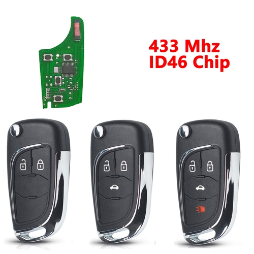 (433Mhz) 2/3/4 Buttons ID46 Flip Remote Key for Chevrolet