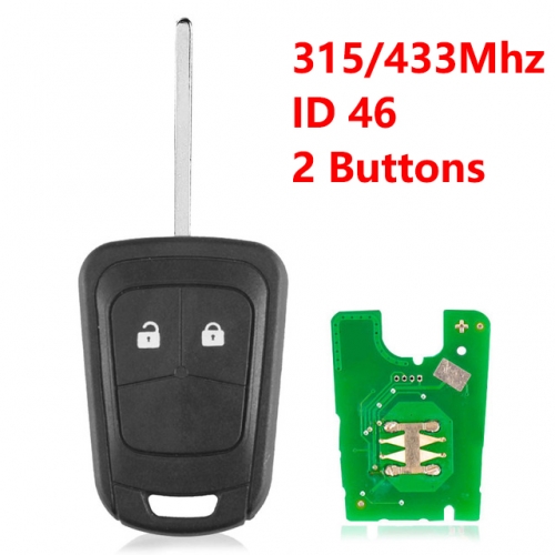 (315/433Mhz) 2 Buttons ID46 PCF7937 Chip Remote Key for Chevrolet