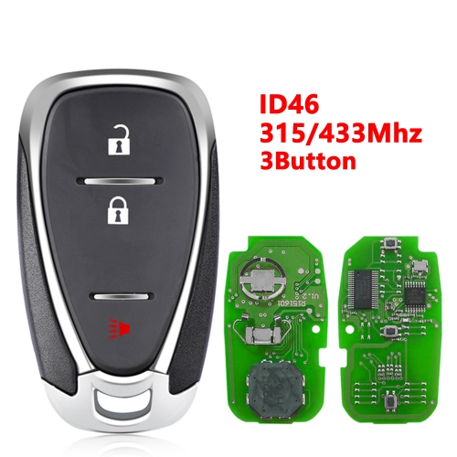 (315/433Mhz)FCC:HYQ4AA /HYQ4EA 3 Buttons ID46  Smart Card Key for Chevrolet