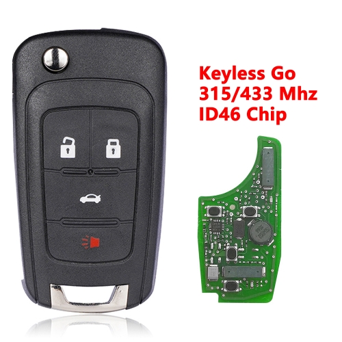 (315/433Mhz) 4 Buttons PCF7952E/ID46 Chip  Flip Remote Key For Chevrolet