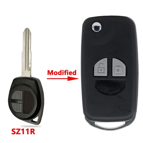 2 Button Flip Folding Remote Key Shell for Suzuki Swift Grage Vitara Alto SX6 Igins JIMNY Modified Car Key Case Cover SZ11R
