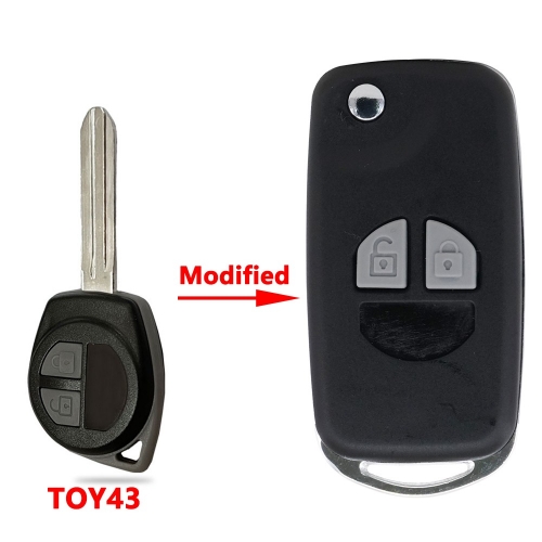 2 Button Flip Folding Remote Key Shell for Suzuki Swift Grage Vitara Alto SX5 Igins JIMNY Modified Car Key Case Cover TOY43
