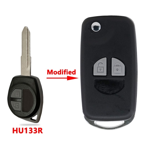 2 Button Flip Folding Remote Key Shell for Suzuki Swift Grage Vitara Alto SX4 Igins JIMNY Modified Car Key Case Cover HU133R