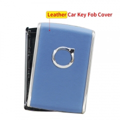 Remote Car Key Shell Case for Volvo Leather Material Blue