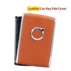 Remote Car Key Shell Case for Volvo Leather Material Orange