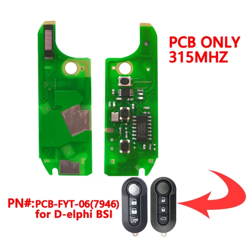 3 Button PCB Board for Fiat 7946 Chip 315Mhz D System