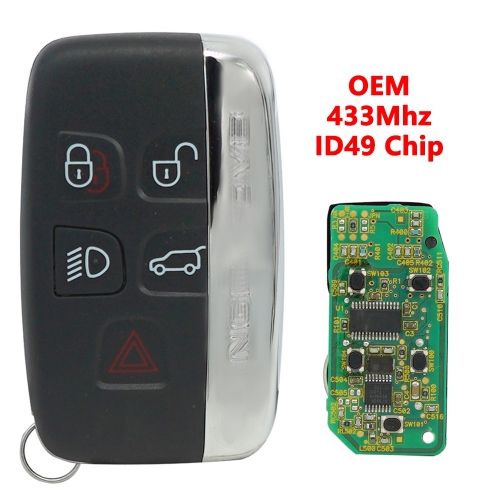(433Mhz)Original 5 Buttons ID49 Chip Smart Car Key for Landrover