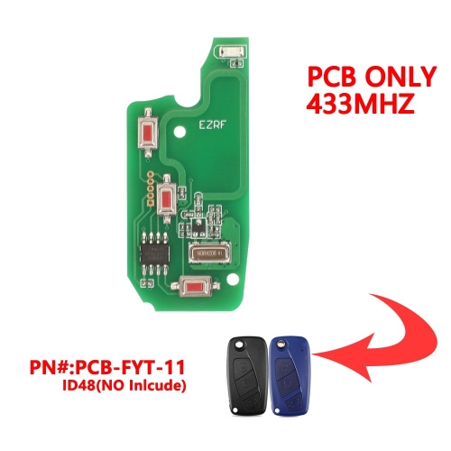 (433Mhz)3 Buttons Flip Remote Key PCB for Fiat