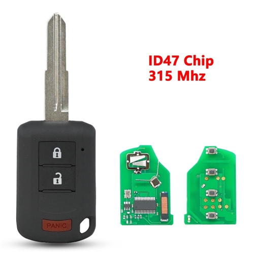 (315Mhz)2+1 Buttons ID47 Chip Remote Key for Mitsubishi