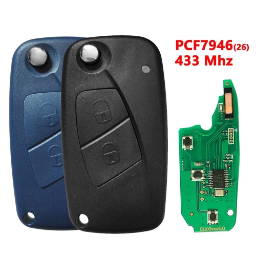 (433Mhz)2 Buttons PCF7946 Chip Flip Remote Key for Fiat