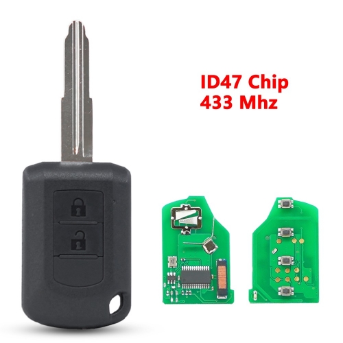 (433Mhz)2 Buttons ID47 Chip Remote Key for Mitsubishi