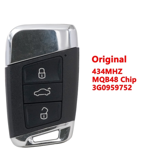(433Mhz)3G0959752 3 Buttons MQB48 Chip  Keyless Go Car Key for VW